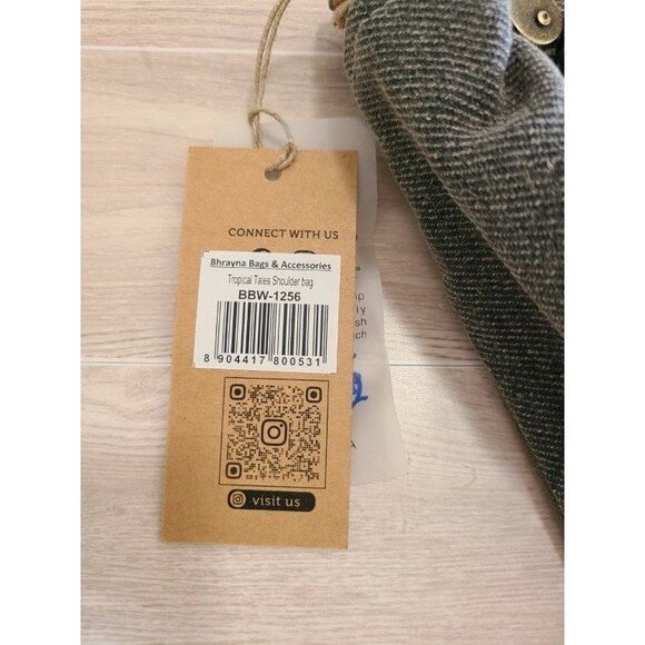 Bhrayna Tropical Tales Shoulder Bag BBW-1256 Boho Patchwork Canvas Leather NWT - Picture 9 of 9